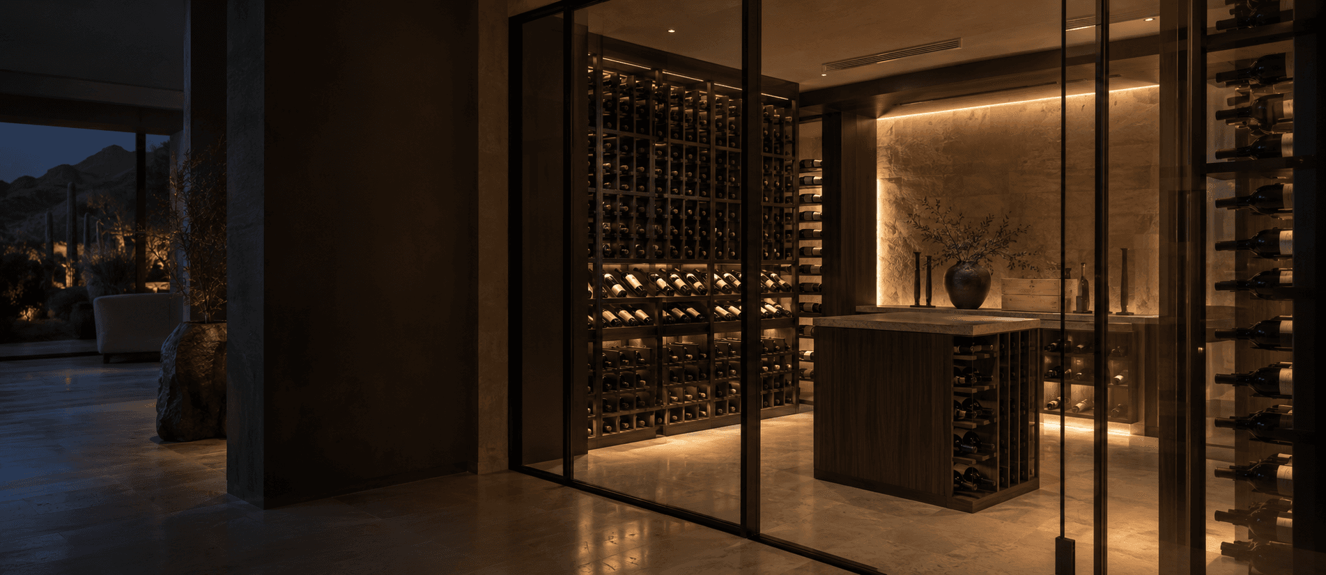 A temperature-controlled wine cellar in a Scottsdale residence